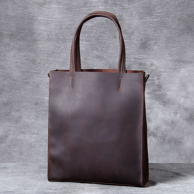Leather Work Bag Laptop - Vintage couro genuíno dos homens mão