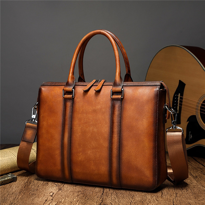 Leather Work Bag Laptop - Pasta Executiva YETTIES em Couro Genuíno