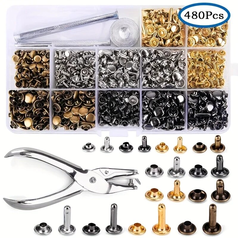 Rivet Setter Tool - Metal dupla tampa rebites studs rebite