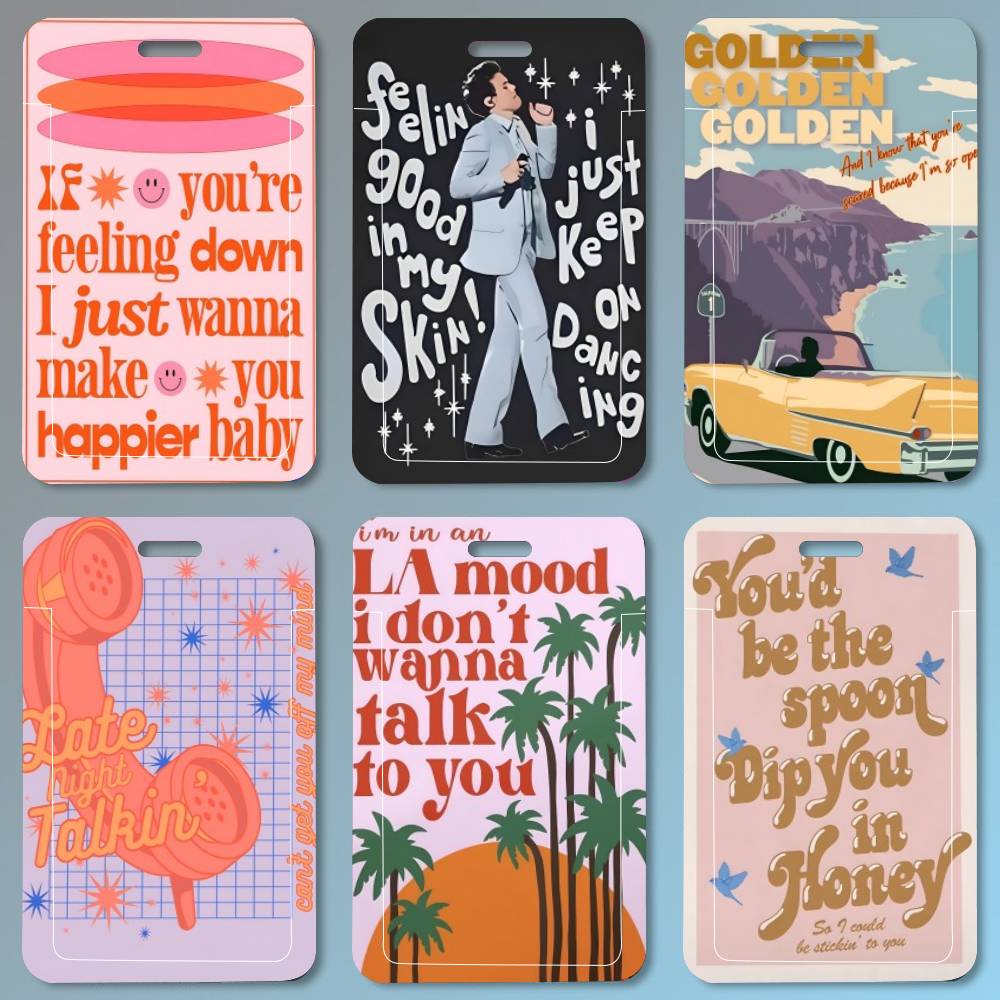 Leatherwork Art - H-Harris S-Styles Lyrics Art Retro Porta-Cartão