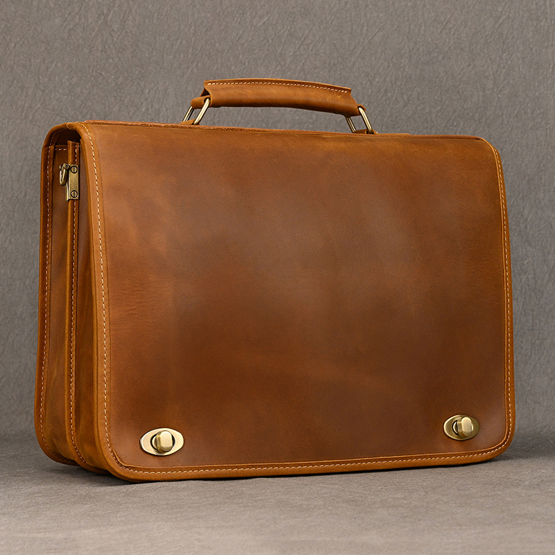 Leather Work Bag Laptop - Personalizar Saco De Laptop De Couro