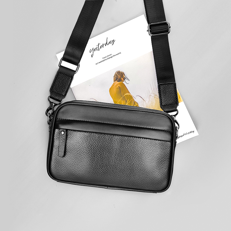 Leather Work Bag Laptop - Bolsa de Ombro Masculina em Couro