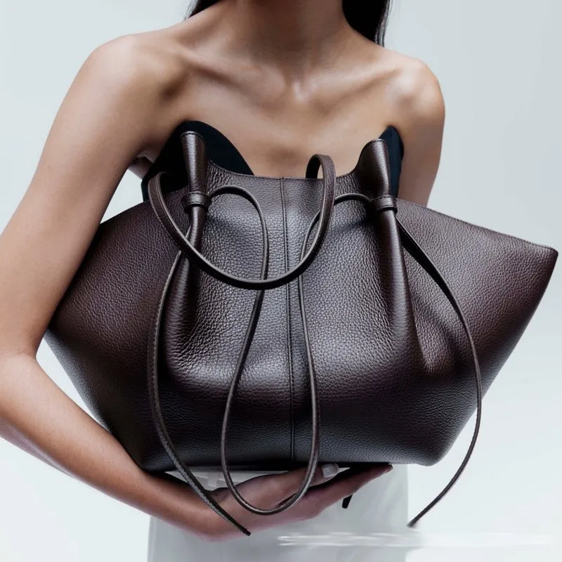 Leather Work Bag Women - Bolsa de Ombro Feminina de Couro
