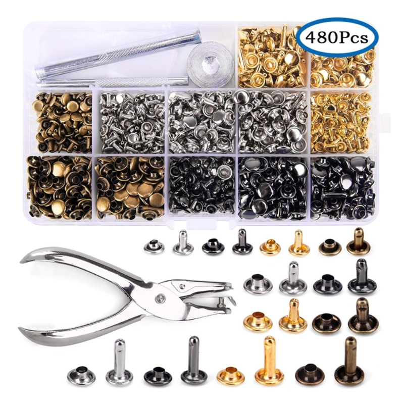 Rivet Setter Tool - Rebites de couro 6mm/8mm/12.0mm 4 cores