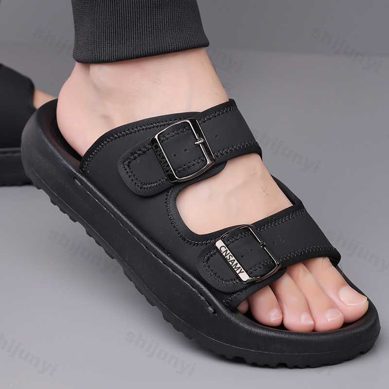 Chinelos masculinos 2025 verão - Leather Work Flats avaliação e preço