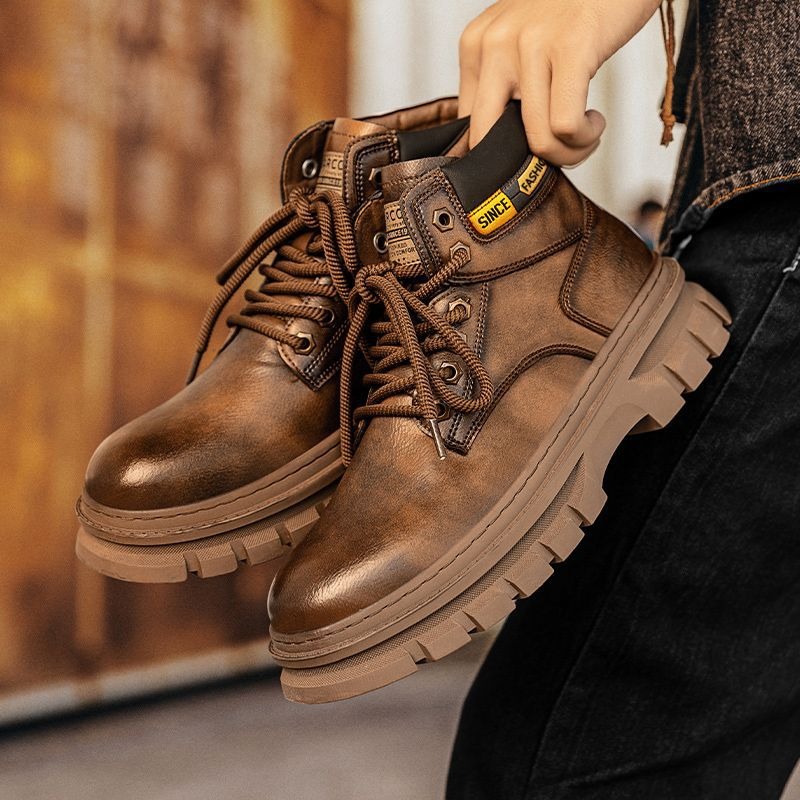 Botas de tornozelo de platafor - Leather Work Flats avaliação e preço