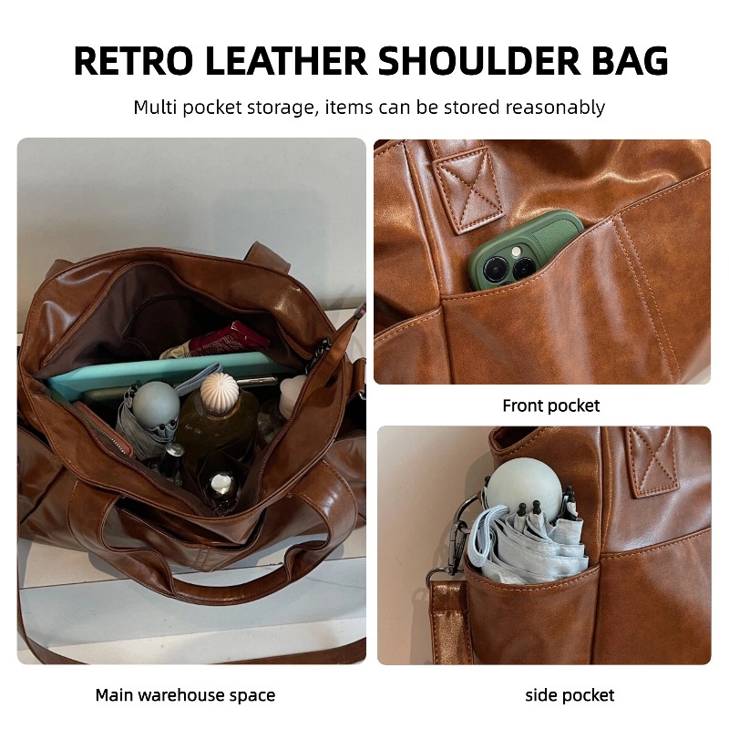Bolsa de mão feminina retrô de - Leather Work Bag Women avaliação e preço