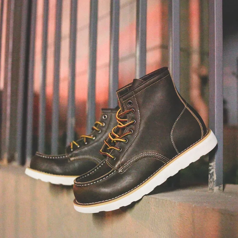 Botas masculinas de couro genu - Leatherworking Equipment avaliação e preço