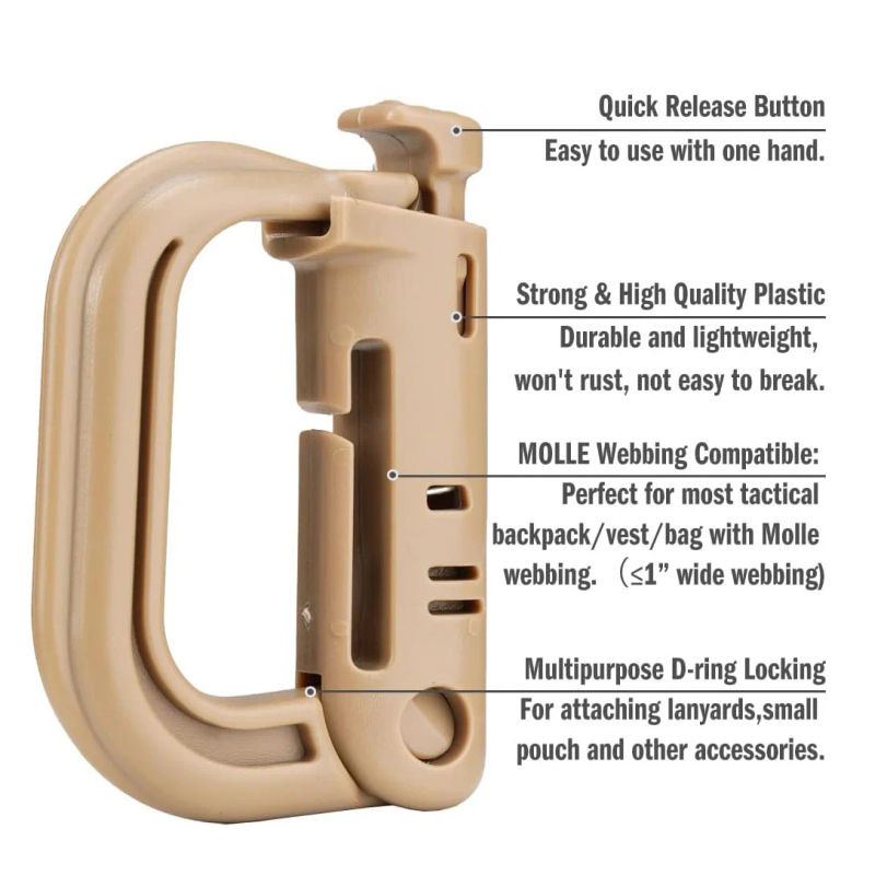 5 Peças Mosquetão Tático de Pl - Belt Buckle Blank avaliação e preço