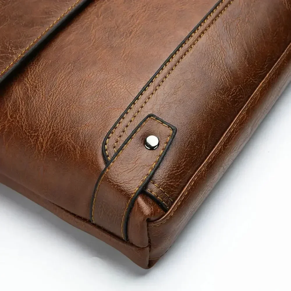 Pasta para homens couro do plu - Leather Work Bag Laptop avaliação e preço