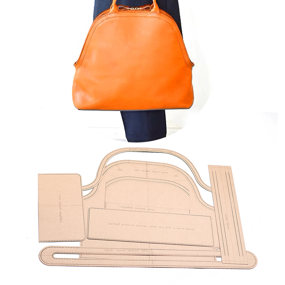 Diy couro kraft concha bolsa p - Leatherwork Templates avaliação e preço