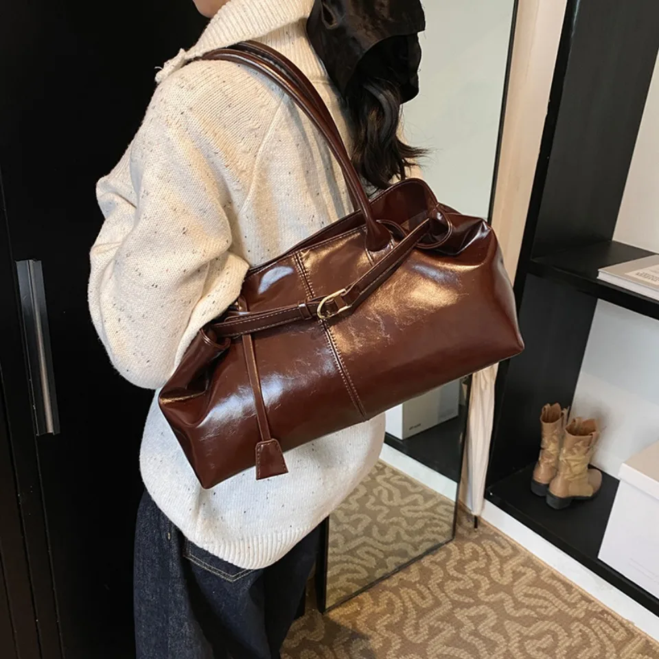 Inverno óleo couro do plutônio - Leather Work Bag Women avaliação e preço