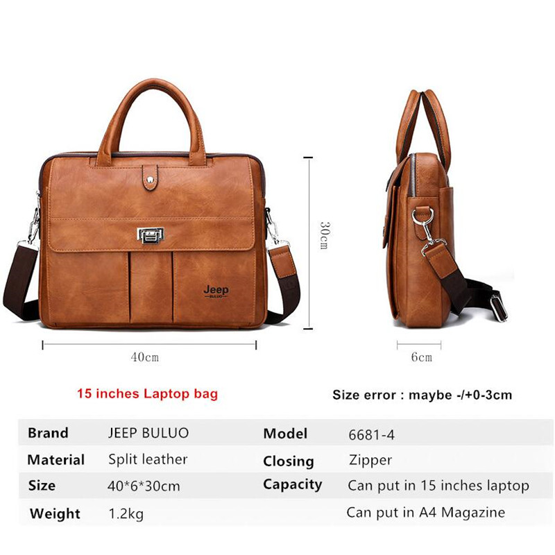 Bolsa de Couro Masculina Jeep  - Leather Work Bag Laptop avaliação e preço