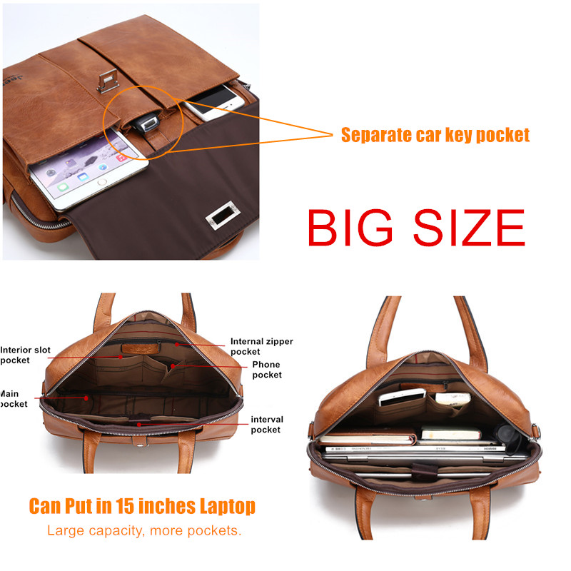Bolsa de Couro Masculina Jeep  - Leather Work Bag Laptop avaliação e preço