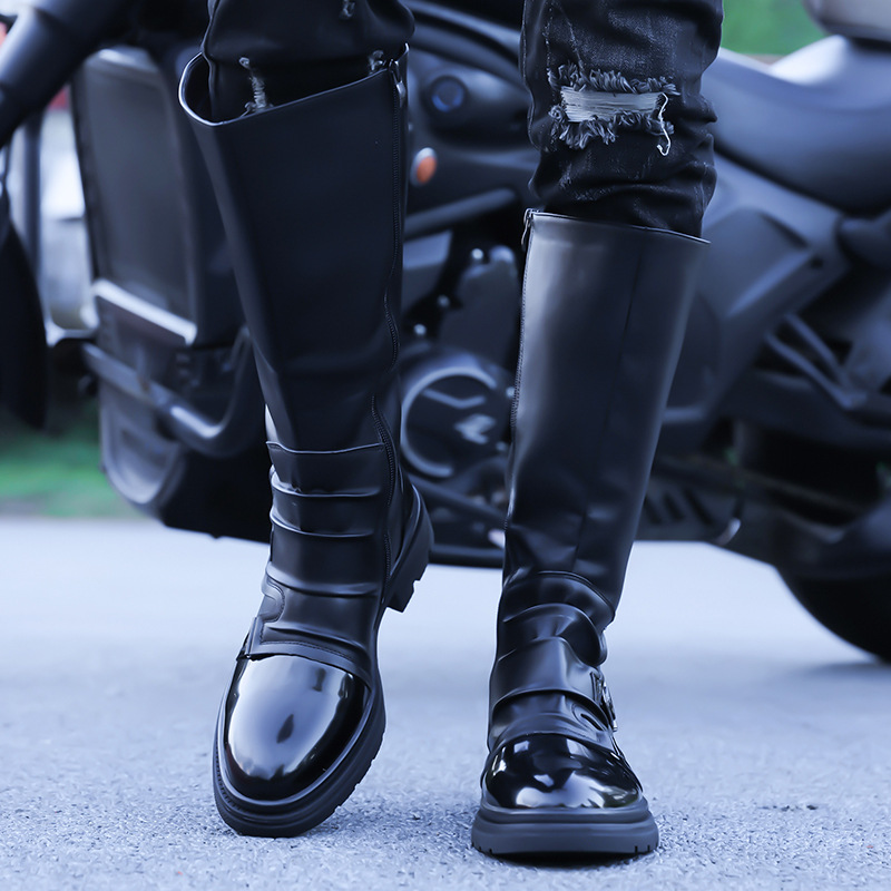 Botas de Motocicleta Masculina - Leather Work Flats avaliação e preço