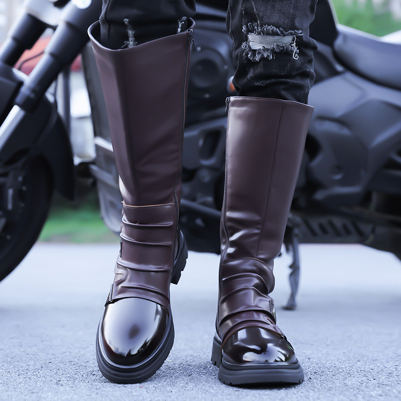 Botas de Motocicleta Masculina - Leather Work Flats avaliação e preço