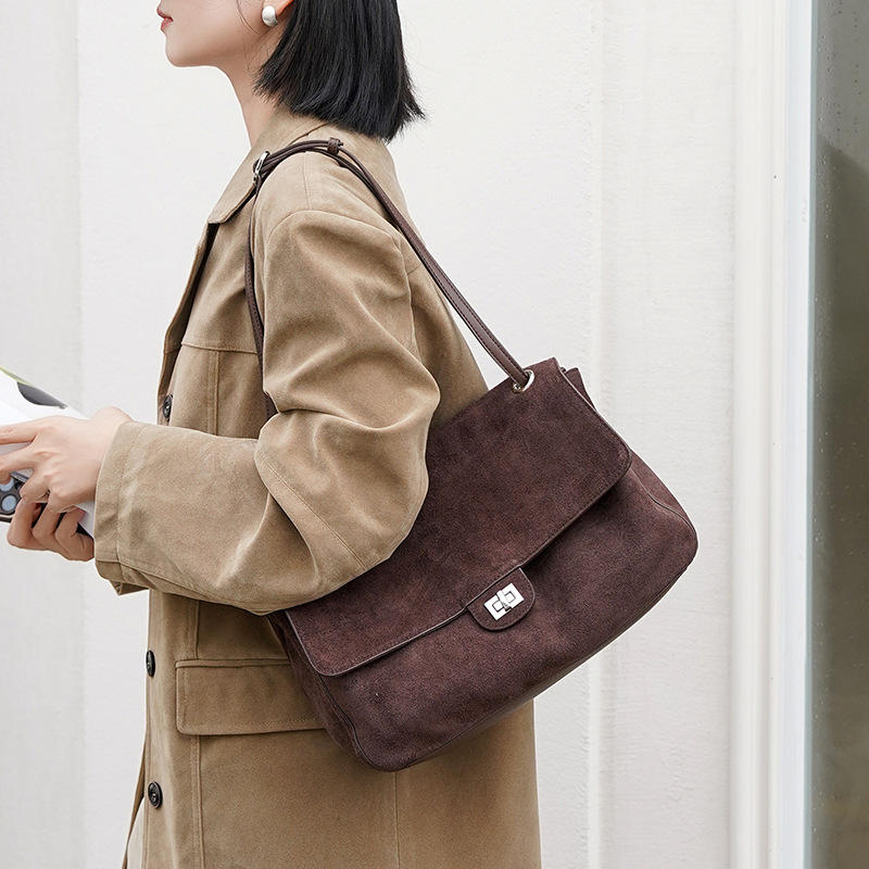 Bolsa de Ombro em Couro Suede  - Leather Work Bag Women avaliação e preço